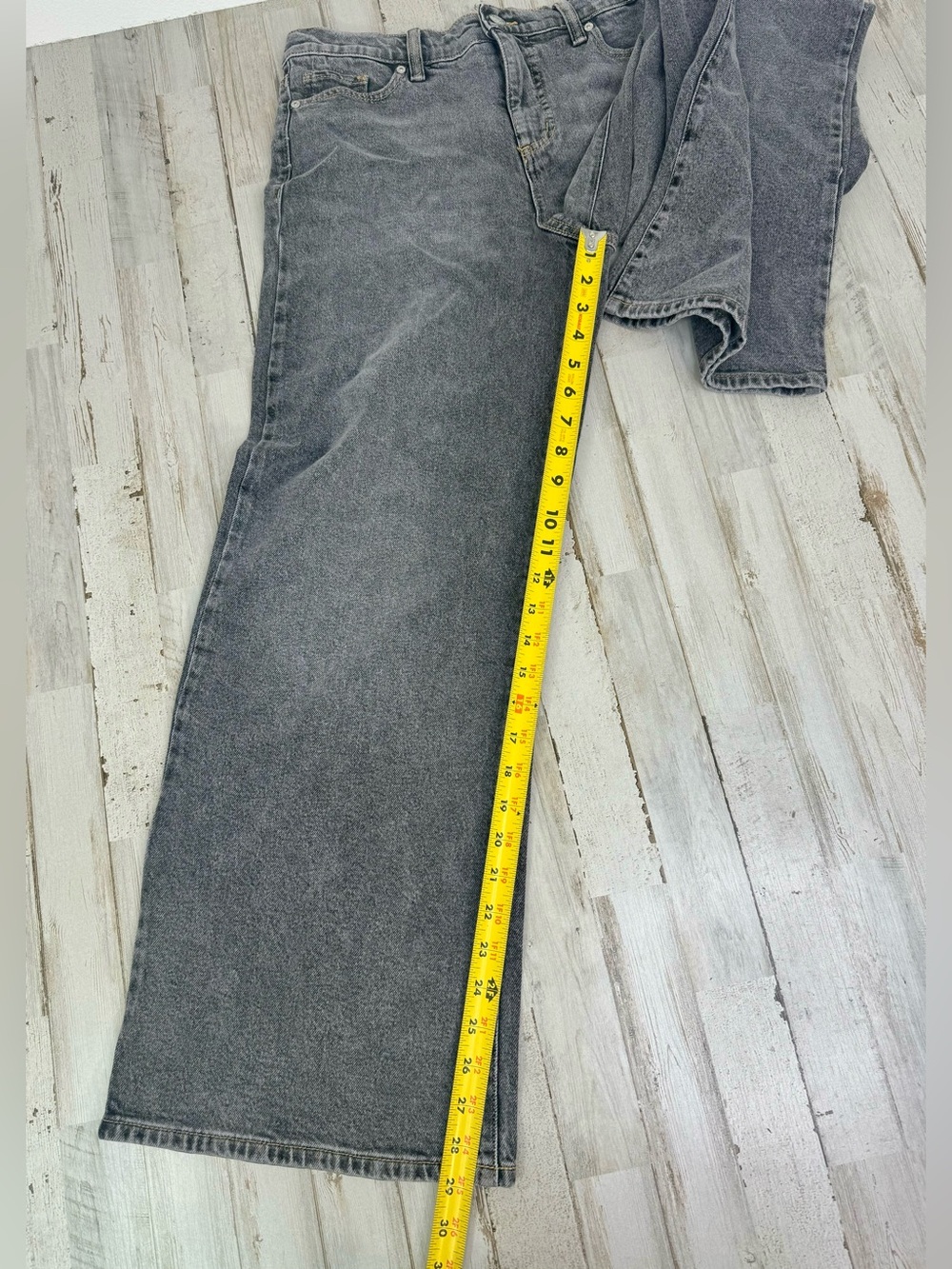 NWT Scoop Jeans Womens 2 (32x29) Gray Relaxed Wide Leg Slung High Rise - Picture 7 of 10